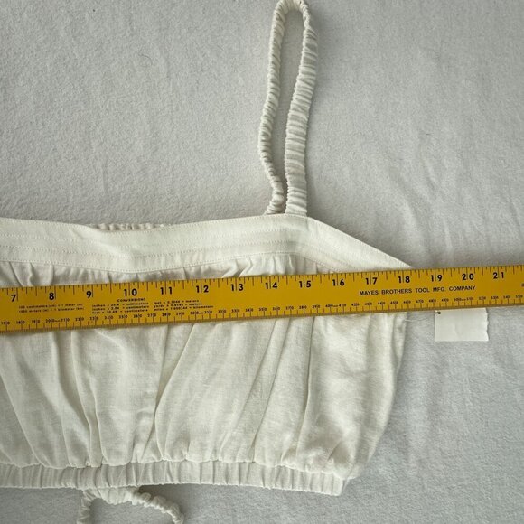 Jonathan Simkhai Linen‎ Square Neck Sleeveless Crop Top Tank White XL - Picture 11 of 13